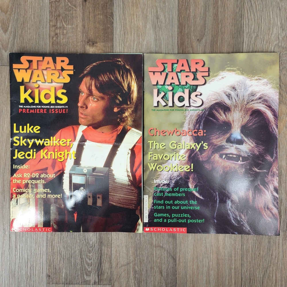 Star Wars Kids Magazine Scholastic Premiere Issue 1 & 2 Luke Chewbacca‎ 1997 Lot